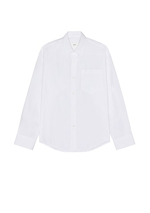 ami Boxy Fit Shirt in White - White. Size L (also in M, S, XL).