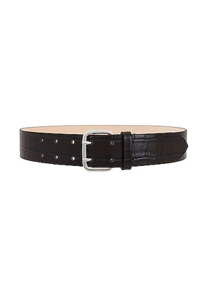 DEHANCHE The Hutch Belt in Syrup Brown & Croco - Brown. Size L (also in M, S, XS).