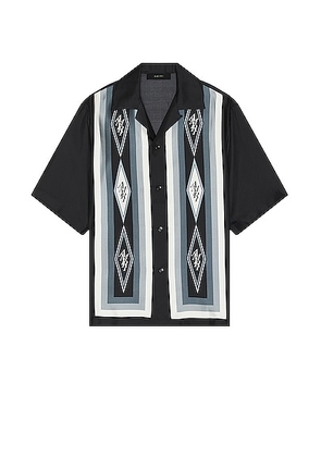 Amiri Diamond Bowling Shirt in Black - Black. Size L (also in M, S, XL).