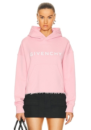 Givenchy Cropped Hoodie Sweatshirt in Flamingo - Rose. Size L (also in M, S, XS).
