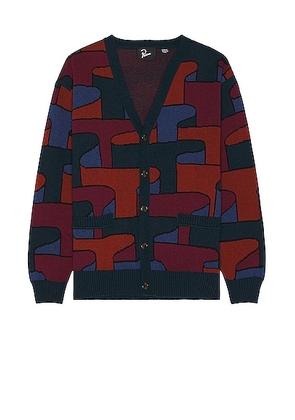 By Parra Canyons All Over Knitted Cardigan in Multi - Navy. Size L (also in S, XL/1X).