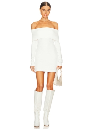 Enza Costa x REVOLVE Off-shoulder Sweater Mini Dress in White. Size L, S, XL, XS.