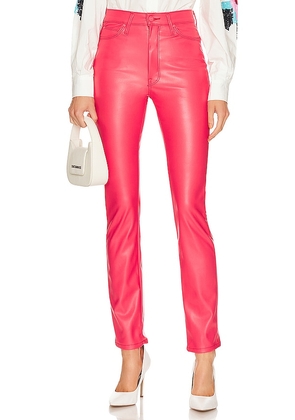 MOTHER Faux Leather Dazzler Skimp in Red. Size 27.
