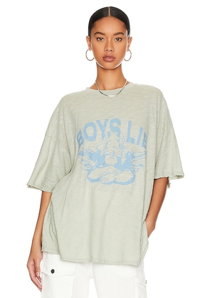 Boys Lie Stretched Thin Boyfriend Tee in Taupe.