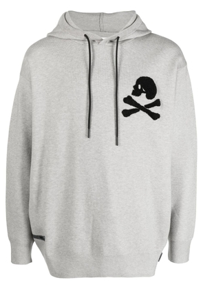 izzue NHIZ skull-motif hoodie - Grey