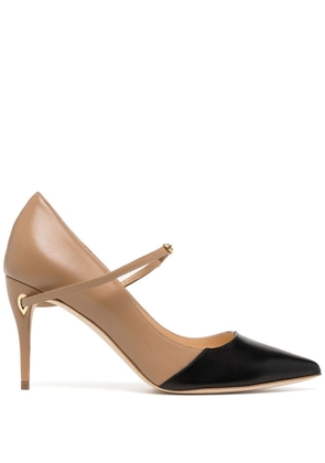 Jennifer Chamandi colour block heeled pumps - Brown