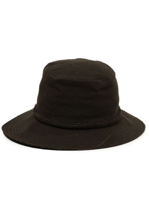 Y's wide-brim tonal-stitching bucket hat - Green