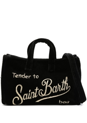 MC2 Saint Barth logo-embroidered velvet tote bag - Black