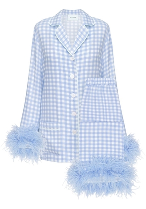 Sleeper gingham check feather pajama set - Blue