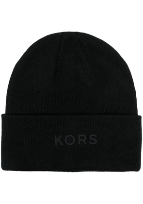 Michael Kors logo-print knitted hat - Black