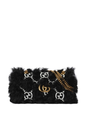 Gucci small GG Marmont cotton shoulder bag - Black