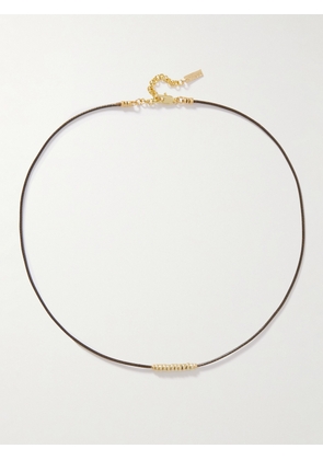 éliou - Rhodes Gold-Plated and Cord Beaded Necklace - Men - Brown