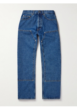 Palm Angels - Embossed Straight-Leg Panelled Jeans - Men - Blue - UK/US 32