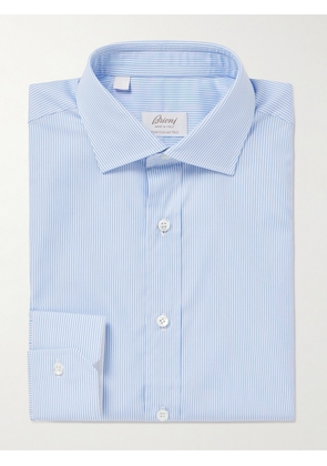 Brioni - Striped Cotton Shirt - Men - Blue - EU 39