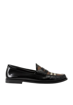 Burberry Leather Panel Loafers