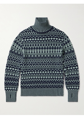 Oliver Spencer - Talbot Wool-Jacquard Rollneck Sweater - Men - Blue - S