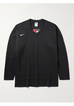 Nike - Authentics Logo-Embroidered Jersey Sweatshirt - Men - Black - XS