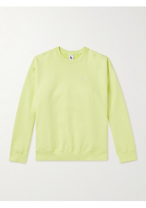 Nike - Solo Swoosh Logo-Embroidered Cotton-Blend Jersey Sweatshirt - Men - Yellow - XS