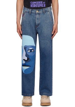 KidSuper Blue Face Jeans