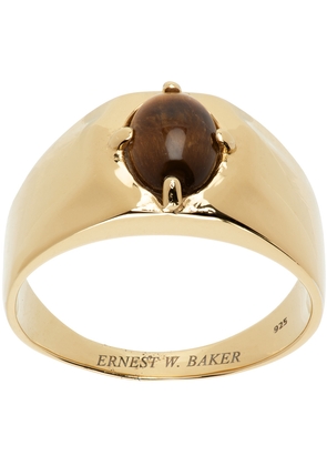 Ernest W. Baker Gold Tiger's Eye Ring