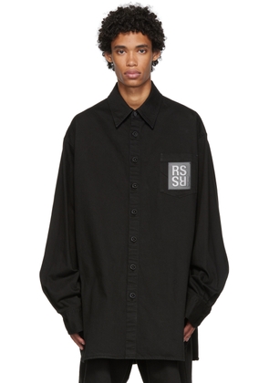 Raf Simons Black Leather Patch Shirt