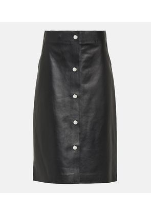 Victoria Beckham High-rise leather midi skirt