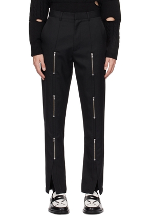 The World Is Your Oyster Black Zipper Trousers
