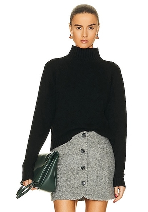 The Elder Statesman Highland Crop Sweater in Black - Black. Size L (also in M, S, XS).
