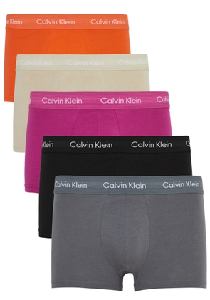 Calvin Klein Low-rise Stretch-cotton Trunks - set of Five - Multicoloured - M