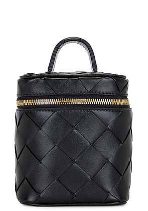 Bottega Veneta North South Vanity Case Bag in Black & Gold - Black. Size all.