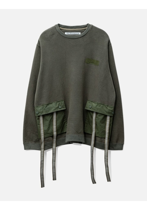 WHITE MOUNTAINEERING SWEATSHIRT WITH EXTENDED STRAPS