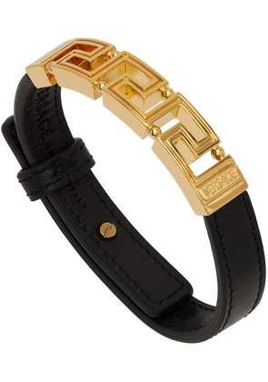 Versace Black & Gold Greek Key Bracelet