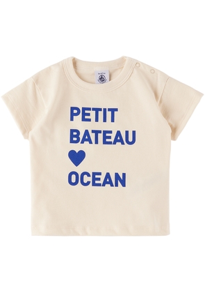 Petit Bateau Baby Off-White Printed T-Shirt