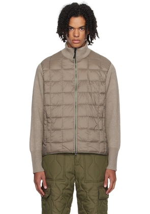 TAION Taupe Paneled Down Jacket