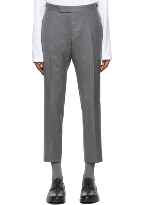 Thom Browne Grey Super 120s Wool Side Tab Trousers