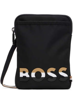 BOSS Black Striped Logo Messenger Bag