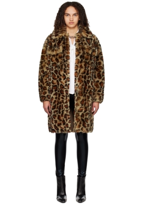 Yves Salomon - Meteo Brown Leopard Reversible Fur Coat