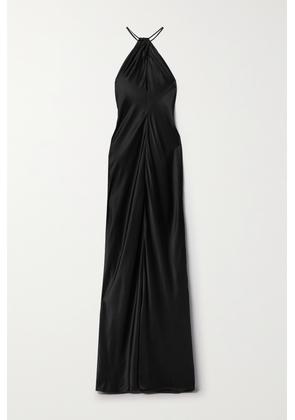 Nili Lotan - Larissa Cutout Silk-satin Halterneck Maxi Dress - Black - x small,small,medium,large,x large