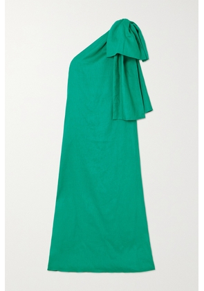 BERNADETTE - Winnie One-shoulder Bow-detailed Linen Gown - Green - FR34,FR36,FR38,FR40,FR42,FR44,FR46