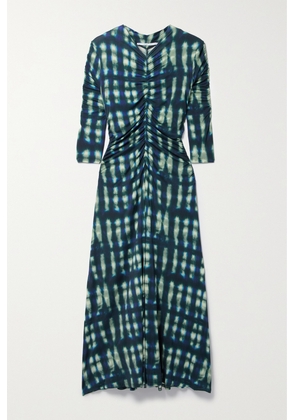 Proenza Schouler White Label - Natalee Ruched Tie-dyed Stretch-jersey Midi Dress - Multi - x small,small,medium,large,x large