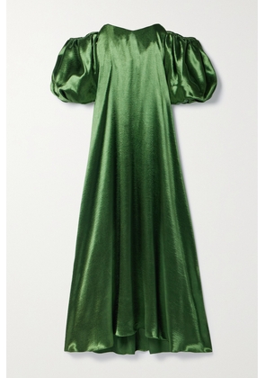 CAROLINE CONSTAS - Palmer Off-the-shoulder Satin Gown - Green - x small,small,medium,large