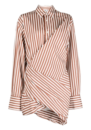 Monse striped wrap shirtdress - Brown