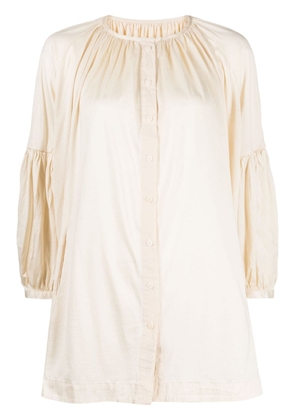 Casey Casey gathered button-up cotton blouse - White