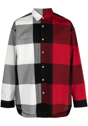 Mastermind Japan check-print cotton shirt - Red