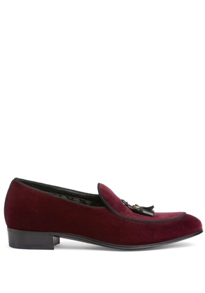 Gucci Double G-detail velvet loafers - Red