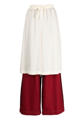 Undercover layered wide-leg trousers - White