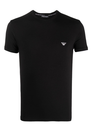 Emporio Armani embroidered-logo stretch T-shirt - Black