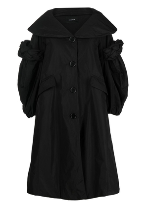 Simone Rocha oversized-collar voluminous coat - Black