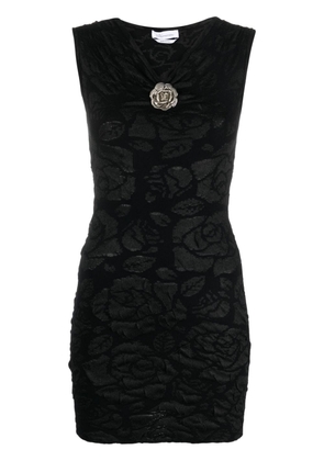Blumarine rose-jacquard minidress - Black