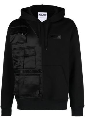 Moschino asymmetric panel-detail hoodie - Black